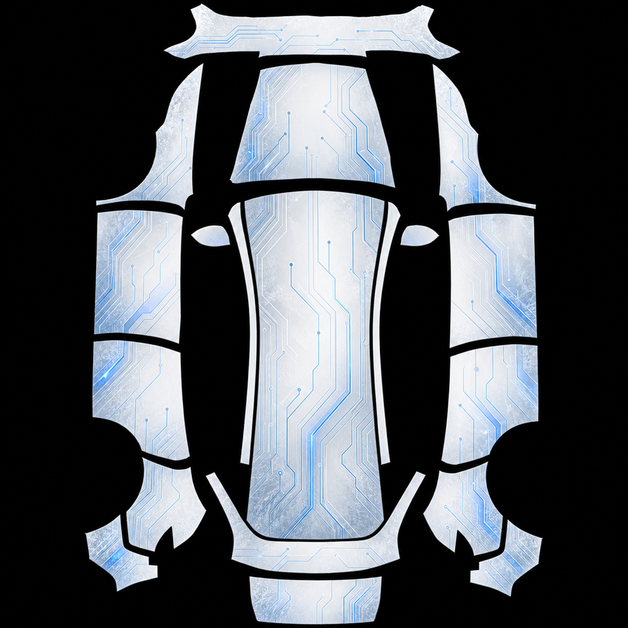 Glacier Circuit Model Y 2025+ Standard Tesla dijital kaplama PNG önizlemesi