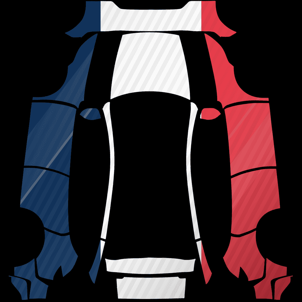 France — Tricolore Motion Model Y 2025+ Performance Tesla digital wrap PNG preview