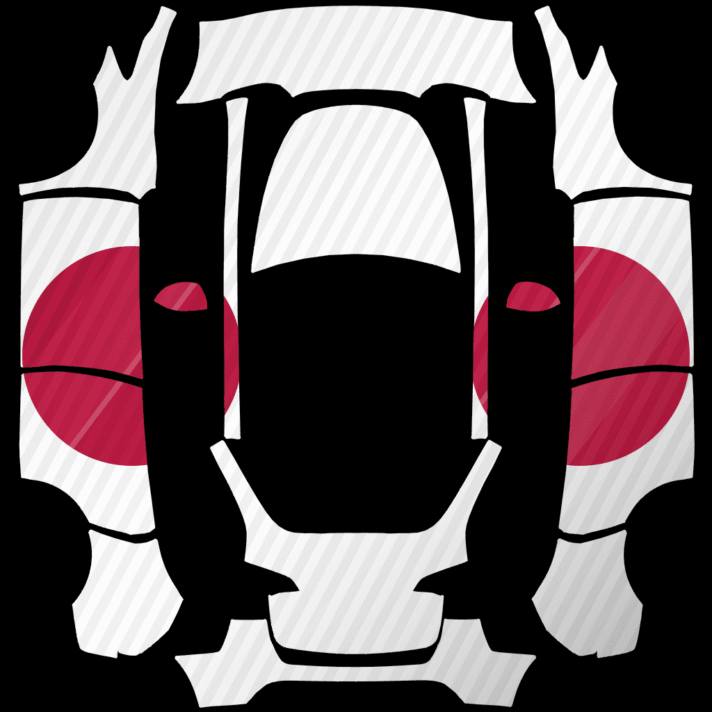 Japan — Hinomaru Motion Model Y 2023+ Tesla digital wrap PNG preview